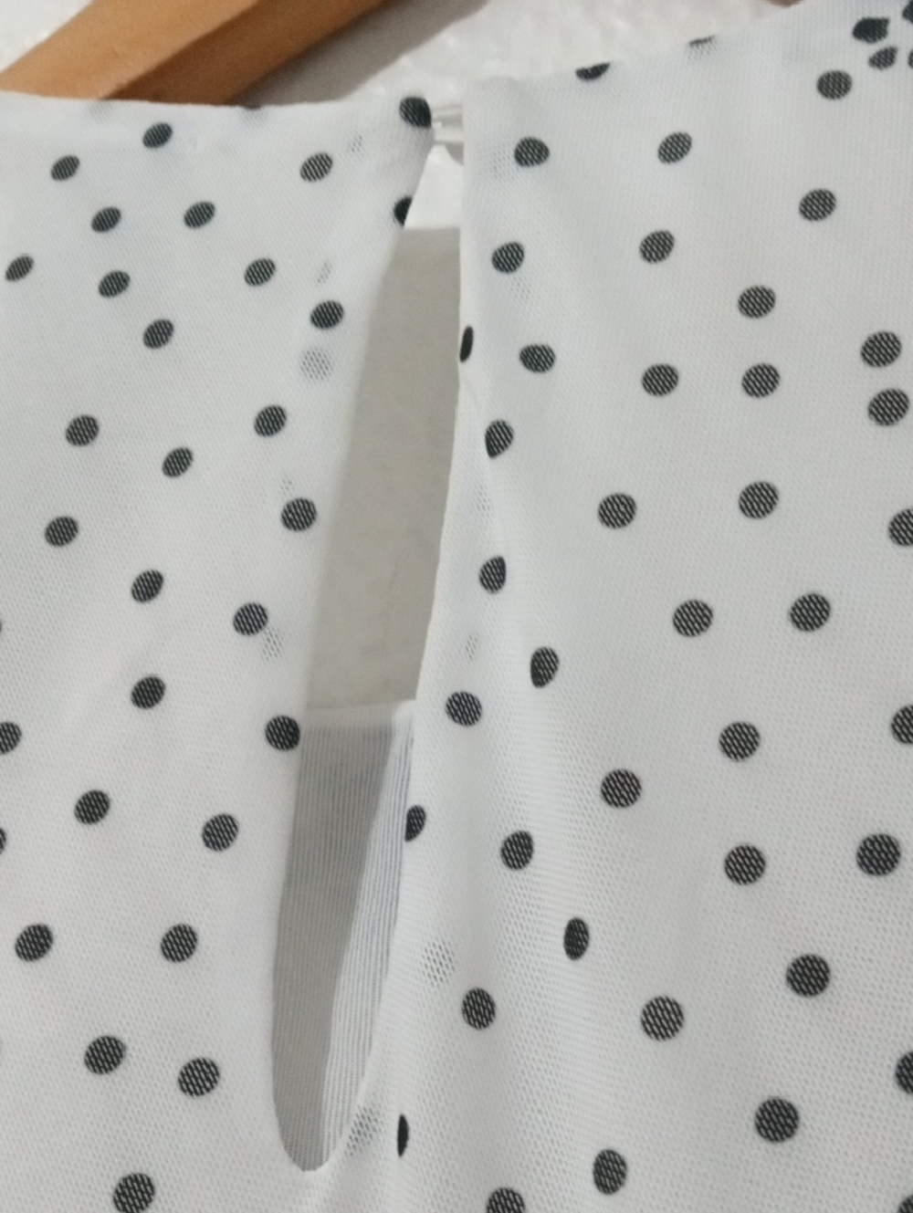 By Anthropologie Black & White Dot Pattern Long Sleeve Dress - Picture 5 of 6